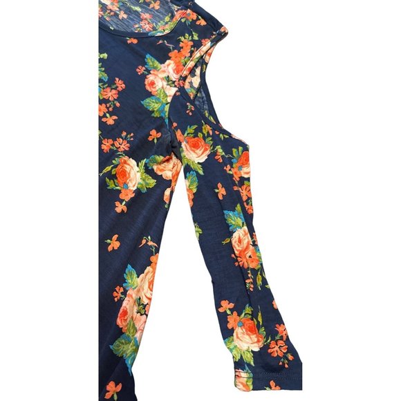 Shift Floral Dress by VOLL w/Cold Shoulder Sleeve Women Size M Rayon Blend - Picture 5 of 11